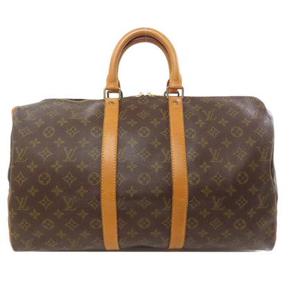 LOUIS VUITTON Boston Duffel bag M41428 Monogram canvas Brown Keepall 45 Women Used Authentic