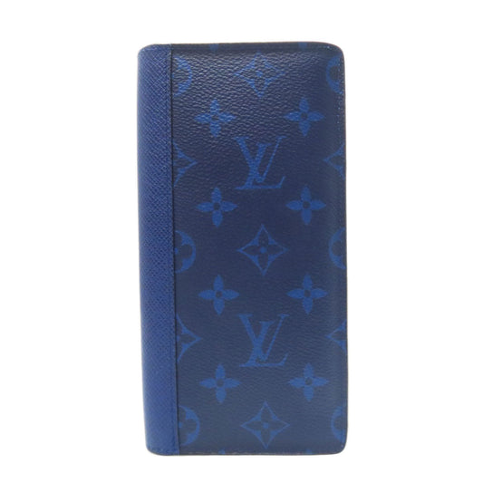 LOUIS VUITTON Long Wallet Purse M30297 Monogram canvas blue Portefeuille Blaza mens Used Authentic