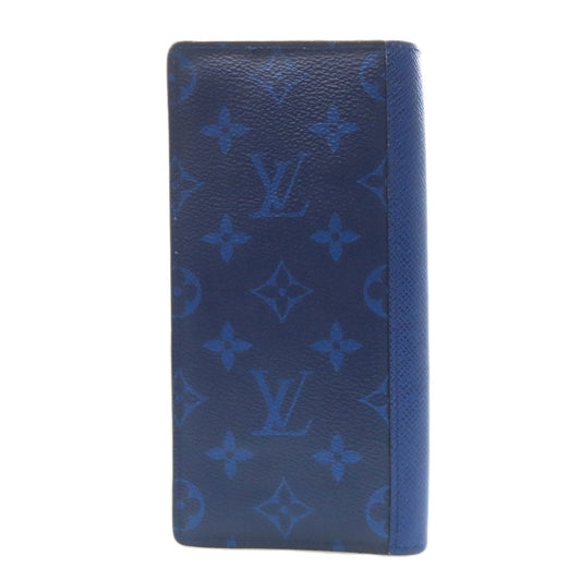LOUIS VUITTON Long Wallet Purse M30297 Monogram canvas blue Portefeuille Blaza mens Used Authentic