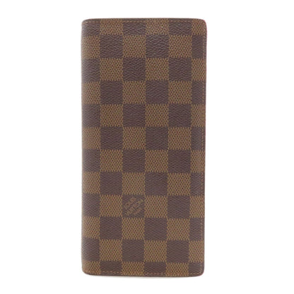 LOUIS VUITTON Long Wallet Purse N60017 Damier canvas Brown Portefeuille Blaza Women Used Authentic