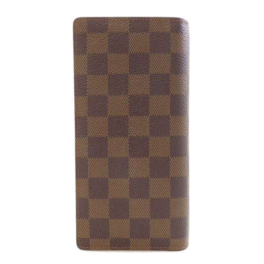 LOUIS VUITTON Long Wallet Purse N60017 Damier canvas Brown Portefeuille Blaza Women Used Authentic
