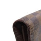 LOUIS VUITTON Long Wallet Purse N60017 Damier canvas Brown Portefeuille Blaza Women Used Authentic