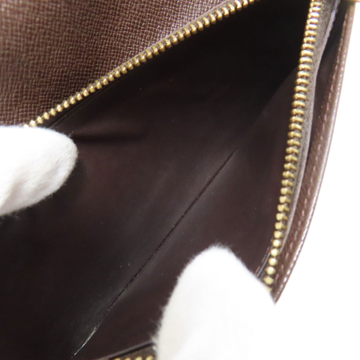 LOUIS VUITTON Long Wallet Purse N60017 Damier canvas Brown Portefeuille Blaza Women Used Authentic