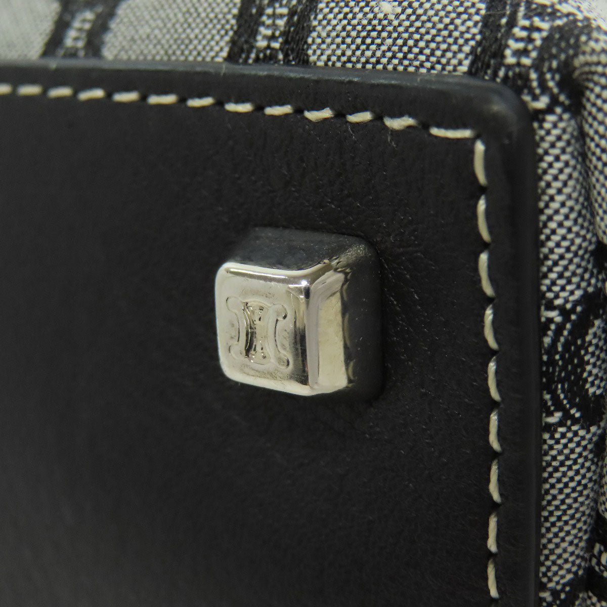 CELINE Tote Bag canvas gray Macadam Pattern