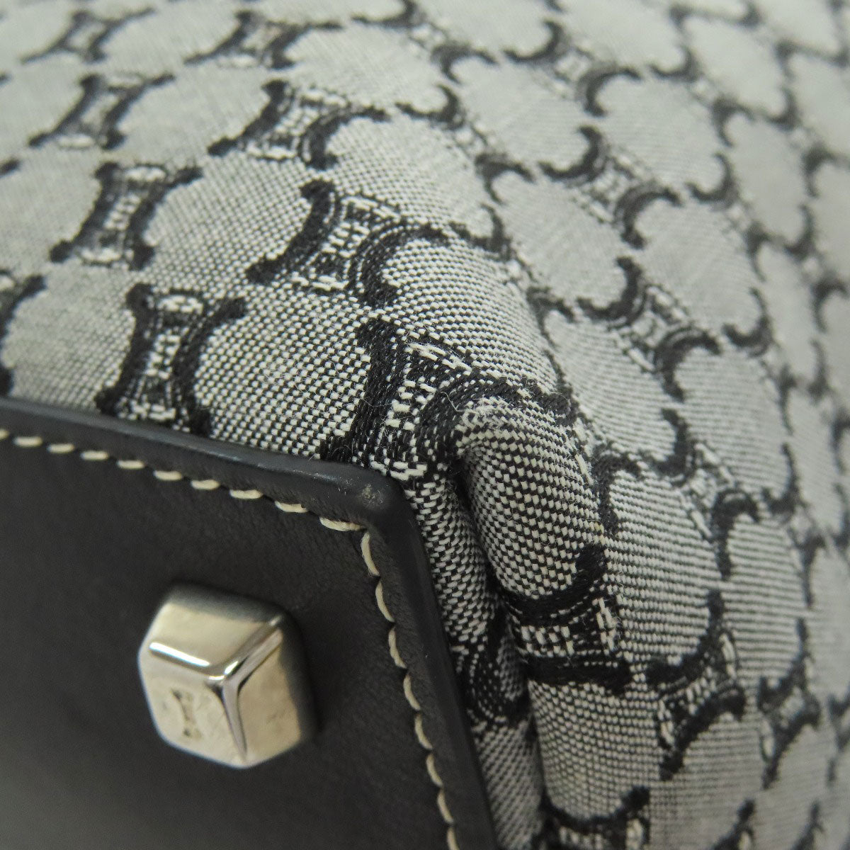 CELINE Tote Bag canvas gray Macadam Pattern