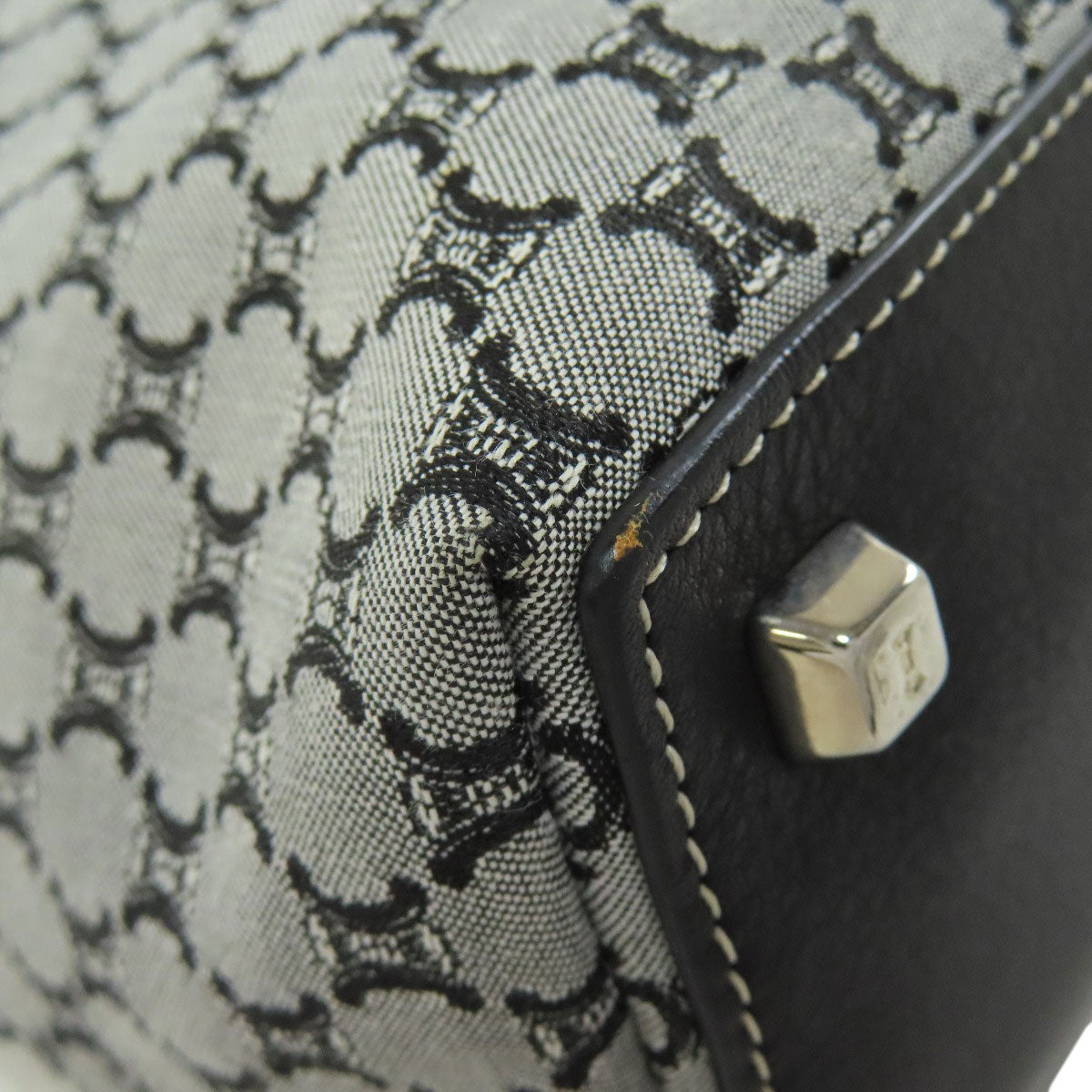 CELINE Tote Bag canvas gray Macadam Pattern