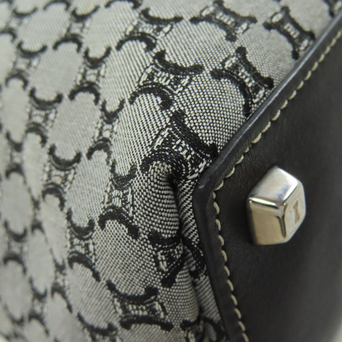 CELINE Tote Bag canvas gray Macadam Pattern