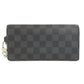 LOUIS VUITTON Long Wallet Purse N60023 Damier canvas gray Acordion mens Used Authentic