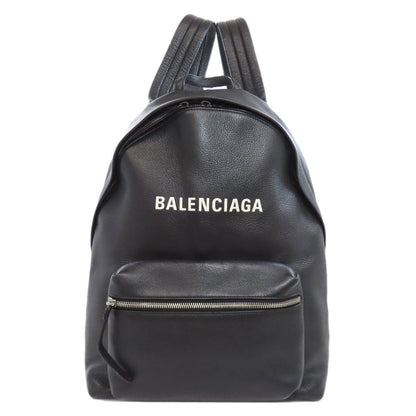 BALENCIAGA Backpack 545193 Calfskin black logo Women Used Authentic