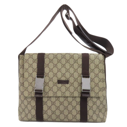 GUCCI Shoulder Bag 122373 PVC Brown GG Supreme Women Used Authentic