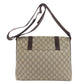 GUCCI Shoulder Bag 122373 PVC Brown GG Supreme Women Used Authentic