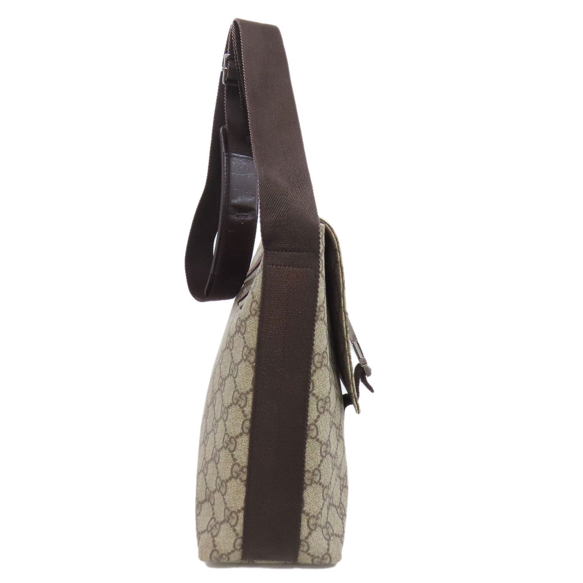 GUCCI Shoulder Bag 122373 PVC Brown GG Supreme Women Used Authentic