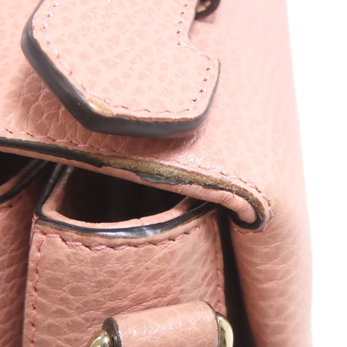 GUCCI Shoulder Bag 510302 Calfskin pink Outlet ChainShoulder Interlocking G 2WAY Women Used Authentic