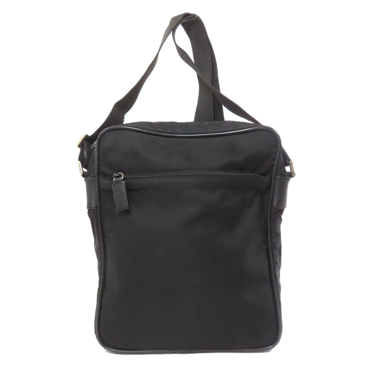 PRADA Shoulder Bag Nylon black logoMetal Women Used Authentic