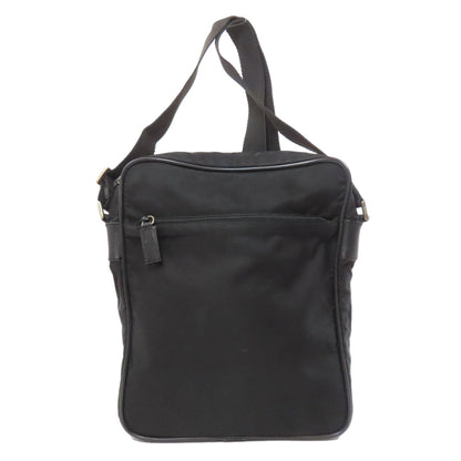 PRADA Shoulder Bag Nylon black logoMetal Women Used Authentic