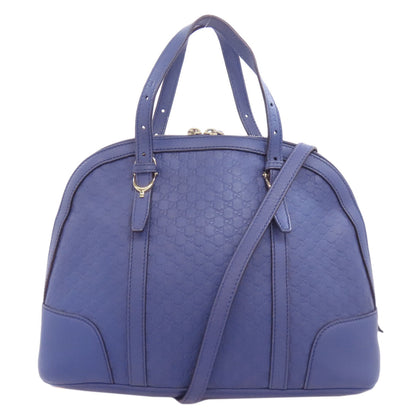 GUCCI Handbag 309617 leather blue GG Signature Microsima 2WAY Women Used Authentic