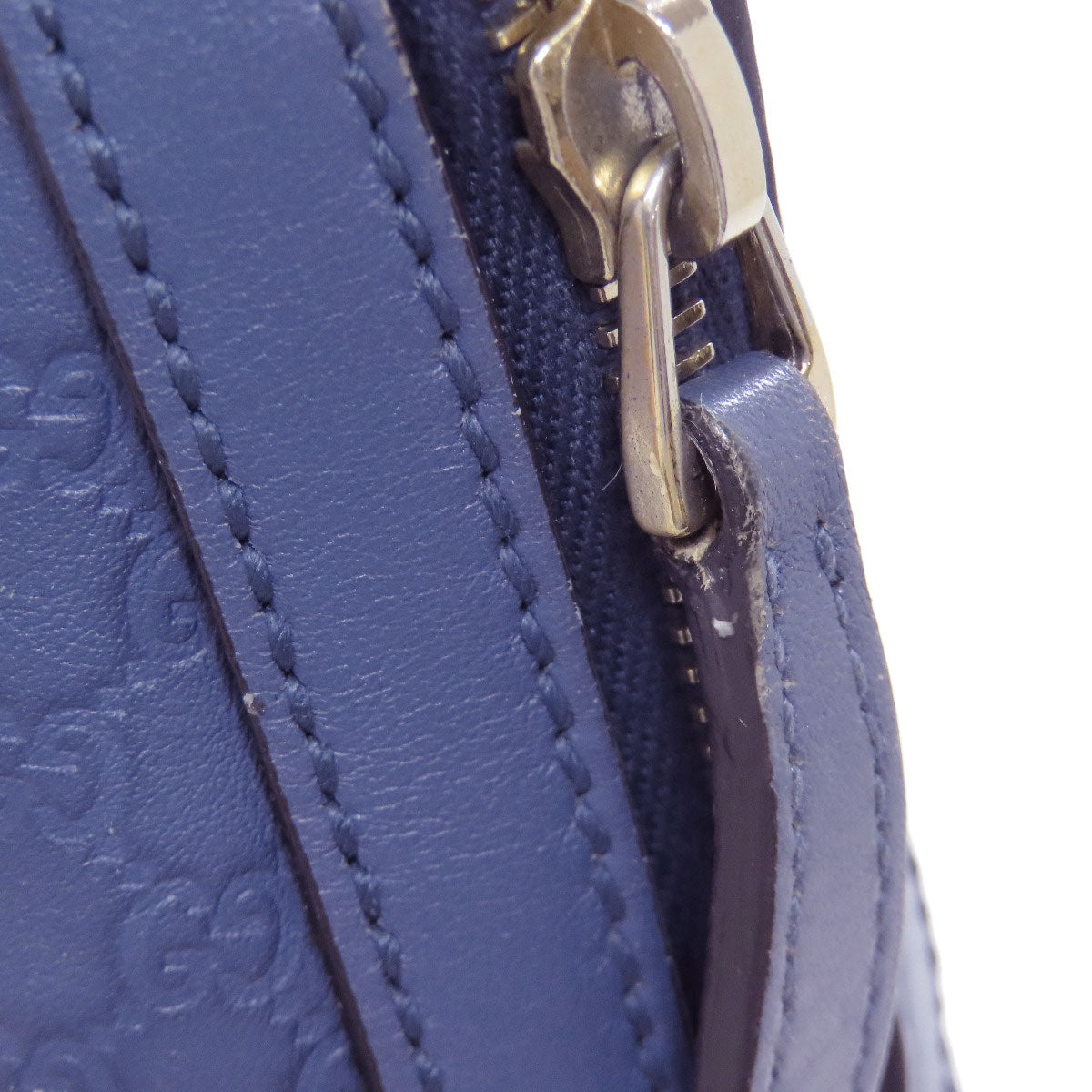 GUCCI Handbag 309617 leather blue GG Signature Microsima 2WAY Women Used Authentic