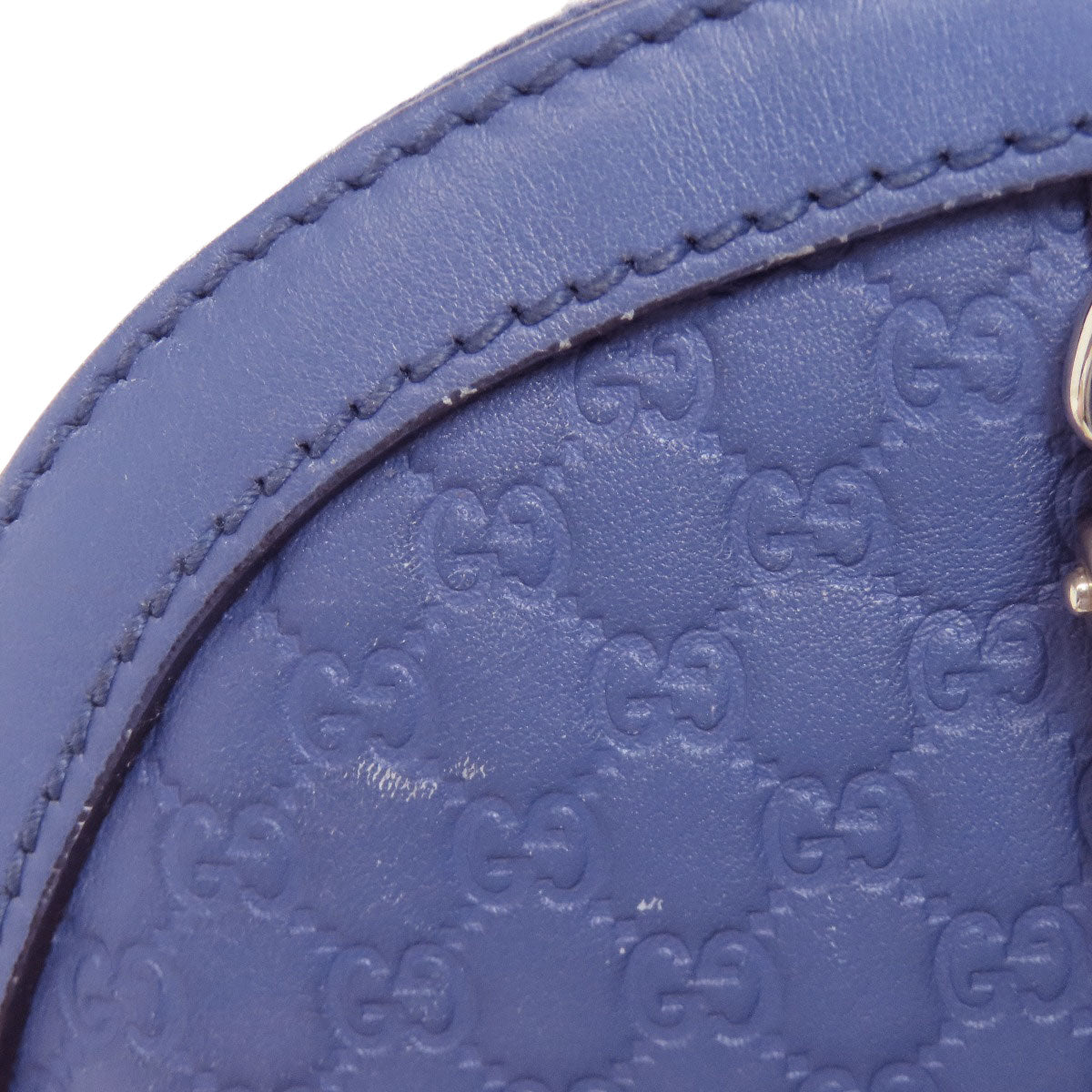 GUCCI Handbag 309617 leather blue GG Signature Microsima 2WAY Women Used Authentic