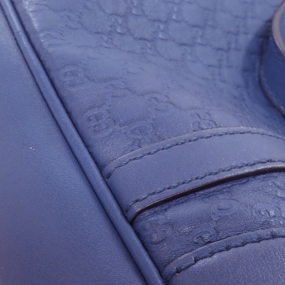 GUCCI Handbag 309617 leather blue GG Signature Microsima 2WAY Women Used Authentic