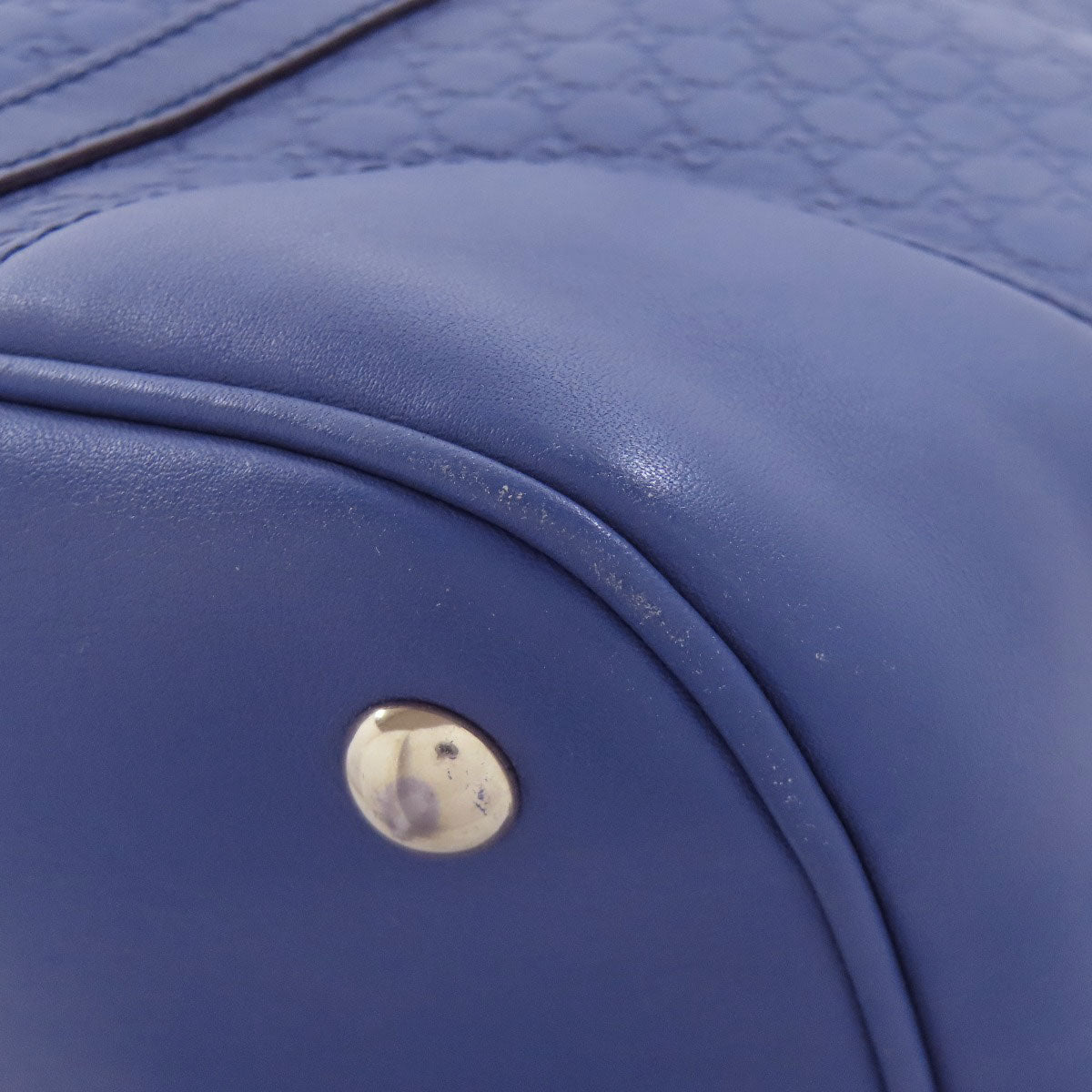 GUCCI Handbag 309617 leather blue GG Signature Microsima 2WAY Women Used Authentic