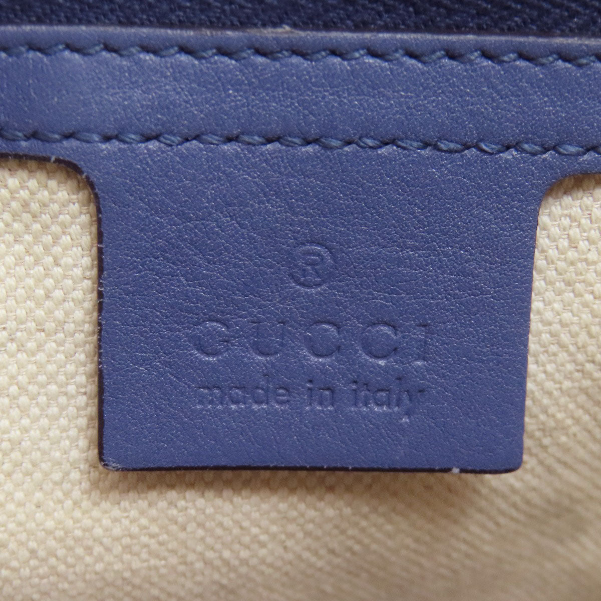GUCCI Handbag 309617 leather blue GG Signature Microsima 2WAY Women Used Authentic