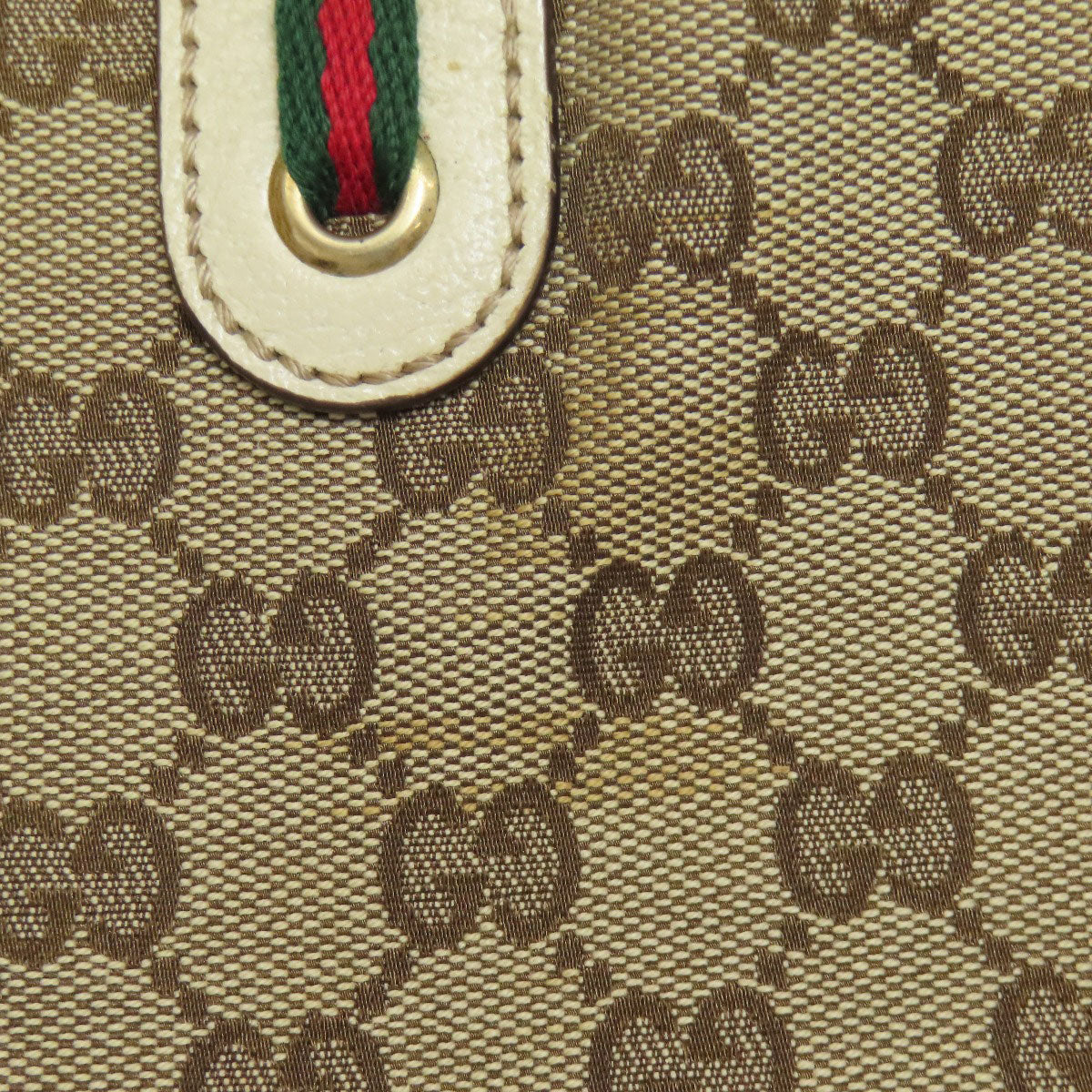 GUCCI Tote Bag 163805 canvas Brown GG Princey Ribbon Women Used Authentic