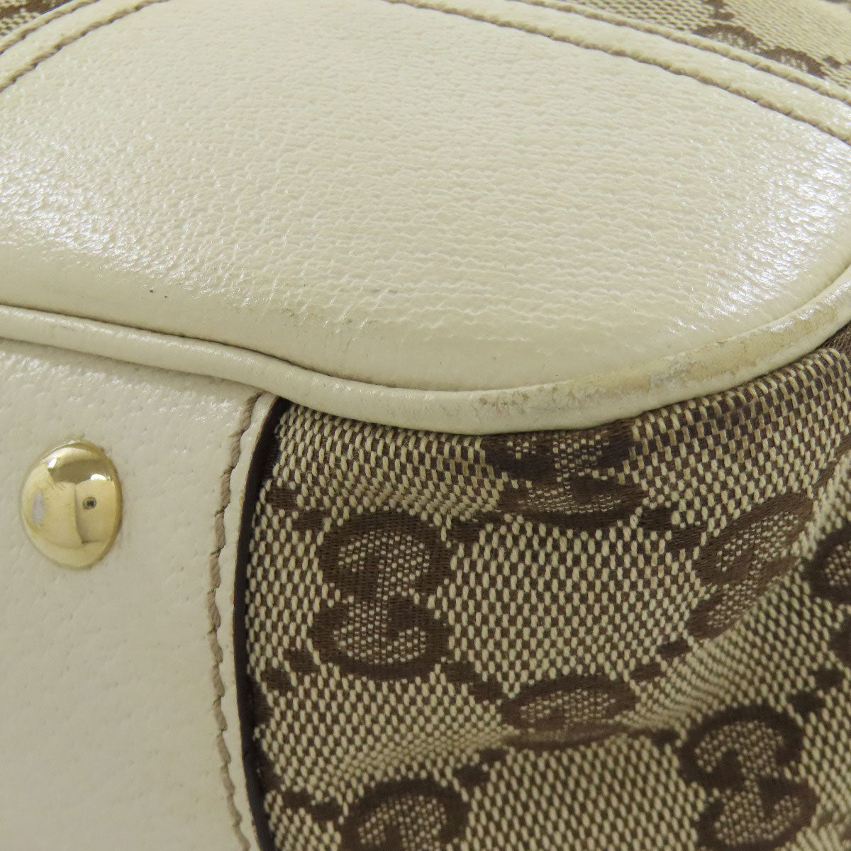 GUCCI Tote Bag 163805 canvas Brown GG Princey Ribbon Women Used Authentic