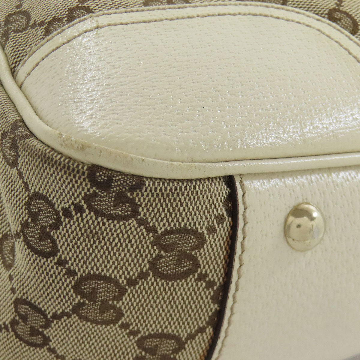 GUCCI Tote Bag 163805 canvas Brown GG Princey Ribbon Women Used Authentic