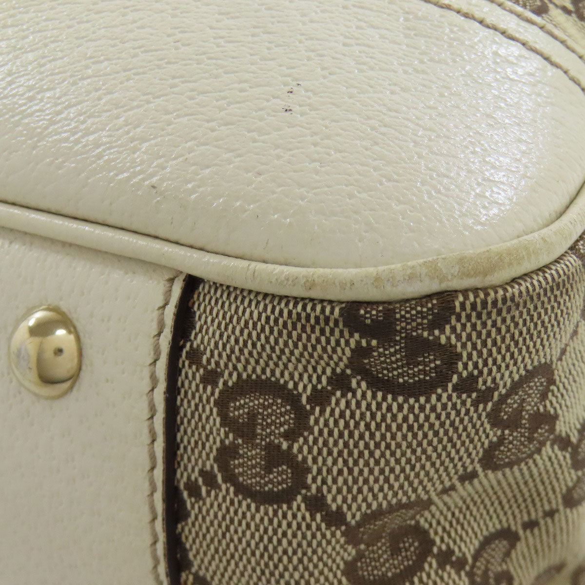 GUCCI Tote Bag 163805 canvas Brown GG Princey Ribbon Women Used Authentic