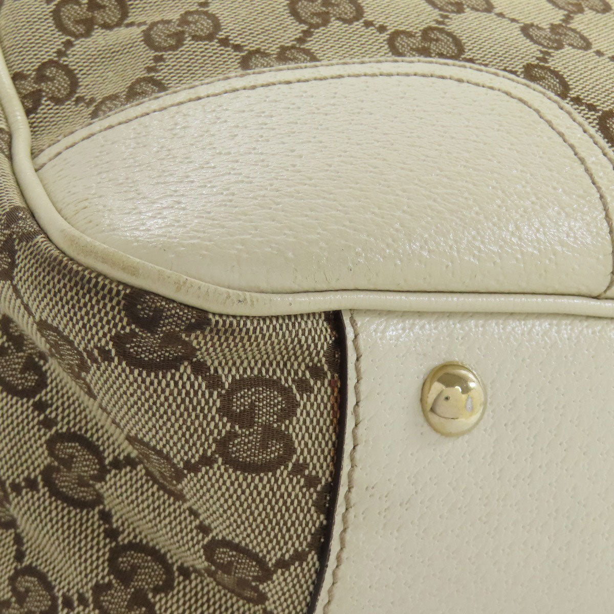 GUCCI Tote Bag 163805 canvas Brown GG Princey Ribbon Women Used Authentic