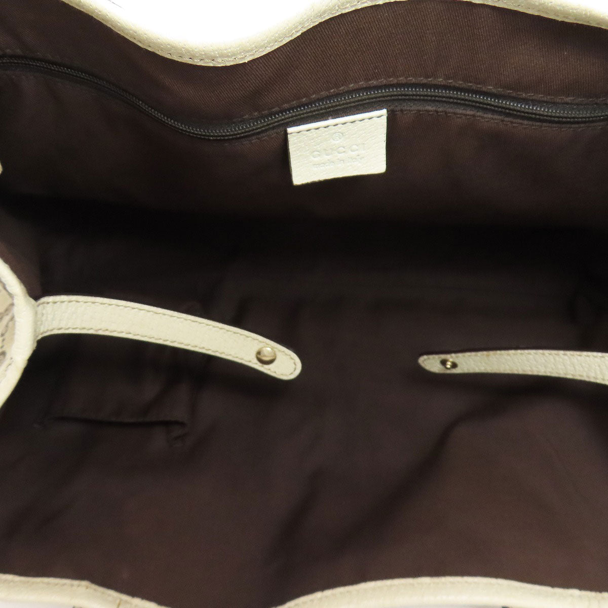 GUCCI Tote Bag 163805 canvas Brown GG Princey Ribbon Women Used Authentic