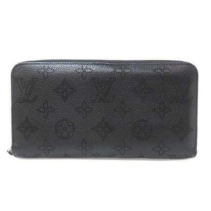 LOUIS VUITTON Long Wallet Purse M61867 Mahina leather black Zippy wallet Women Used Authentic