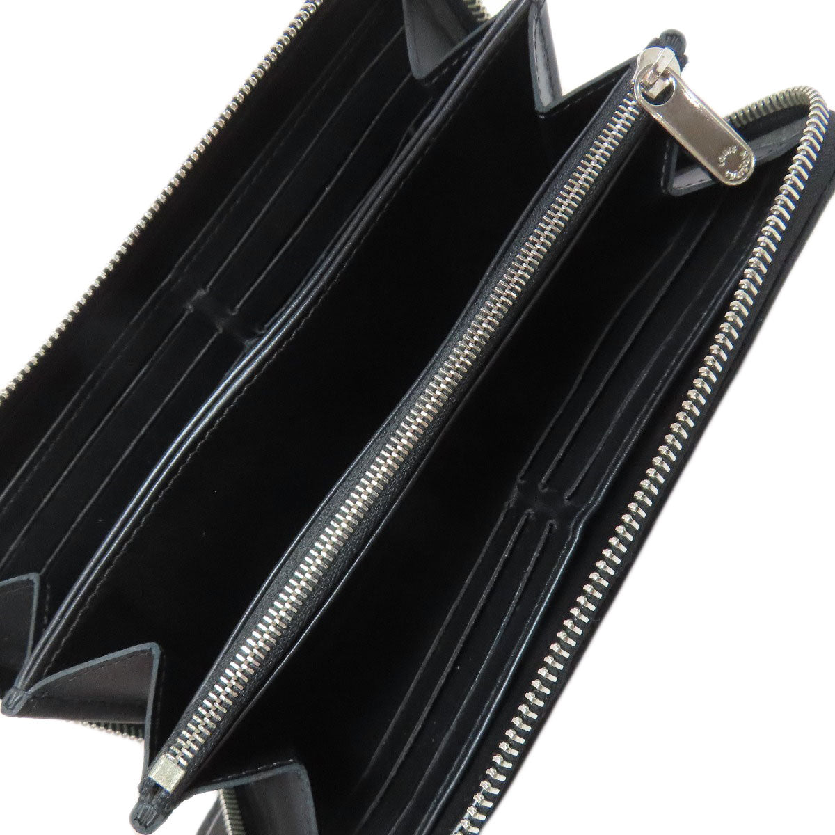 LOUIS VUITTON Long Wallet Purse M61867 Mahina leather black Zippy wallet Women Used Authentic
