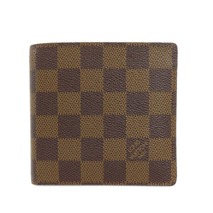 LOUIS VUITTON Bifold Wallet N61675 Damier canvas Brown Portefeuille�EMarco Women Used Authentic