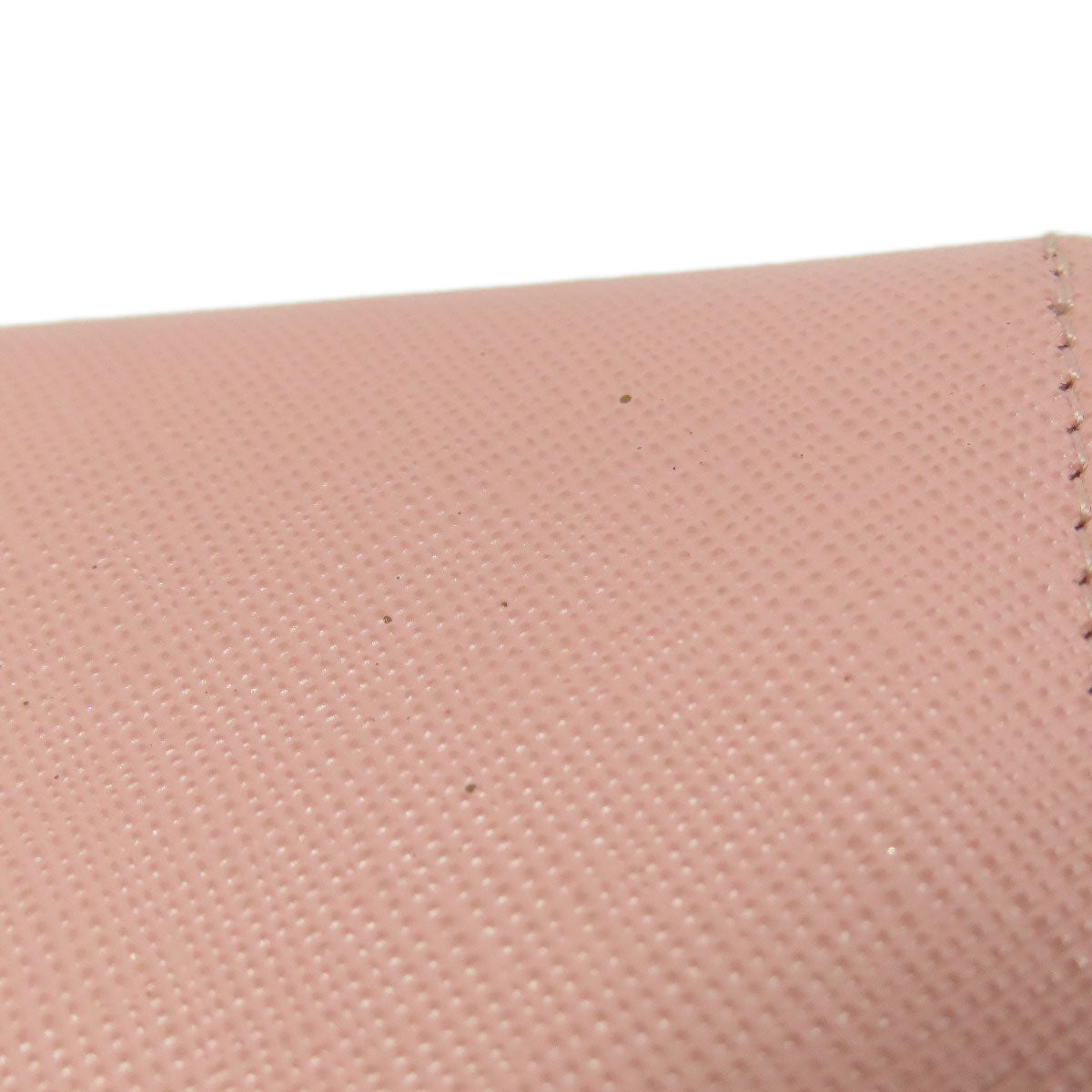 PRADA Coin case leather pink Saffiano logoMetal Women Used Authentic