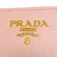 PRADA Coin case leather pink Saffiano logoMetal Women Used Authentic