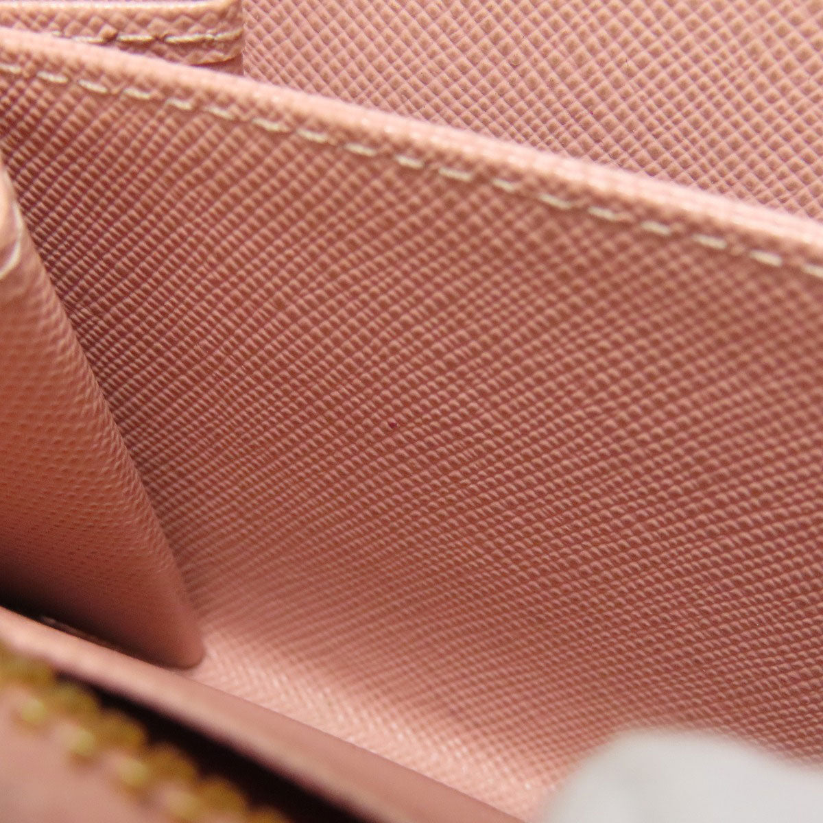 PRADA Coin case leather pink Saffiano logoMetal Women Used Authentic