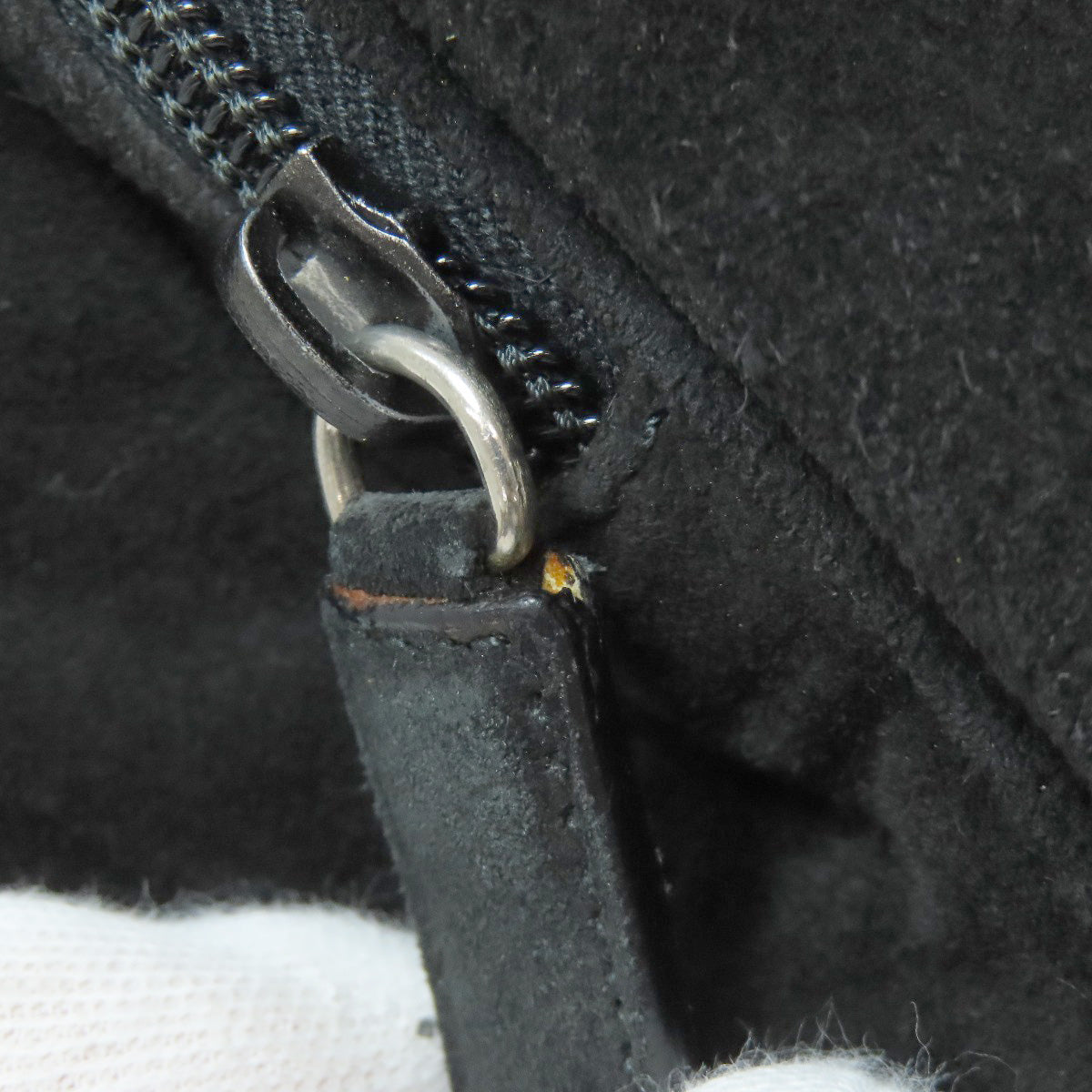 PRADA Shoulder Bag Suede black logo