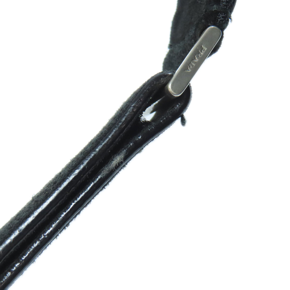 PRADA Shoulder Bag Suede black logo