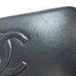 CHANEL Long Wallet Purse Calfskin black COCO Mark SilverMetal