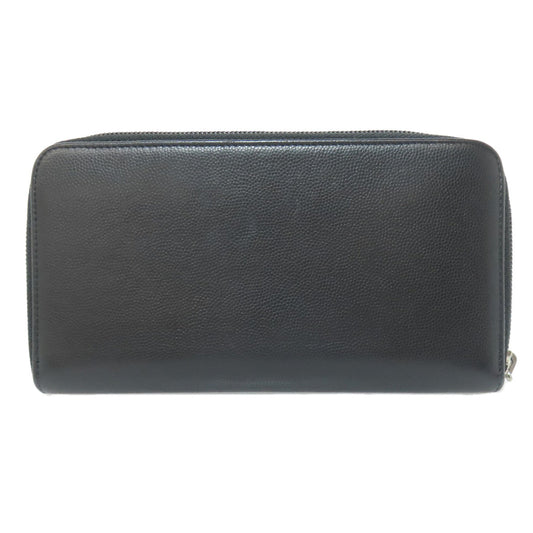 CHANEL Long Wallet Purse Calfskin black COCO Mark SilverMetal