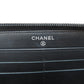 CHANEL Long Wallet Purse Calfskin black COCO Mark SilverMetal