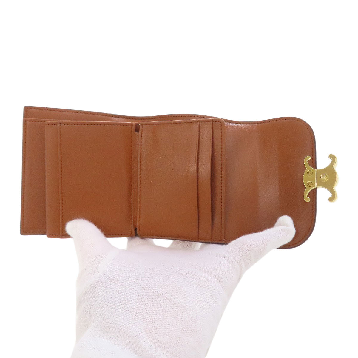 CELINE Bifold Wallet canvas Brown Triomphe