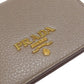 PRADA Bifold Wallet leather beige logo