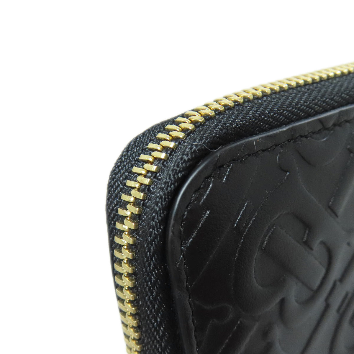 BURBERRY Long Wallet Purse leather black logo