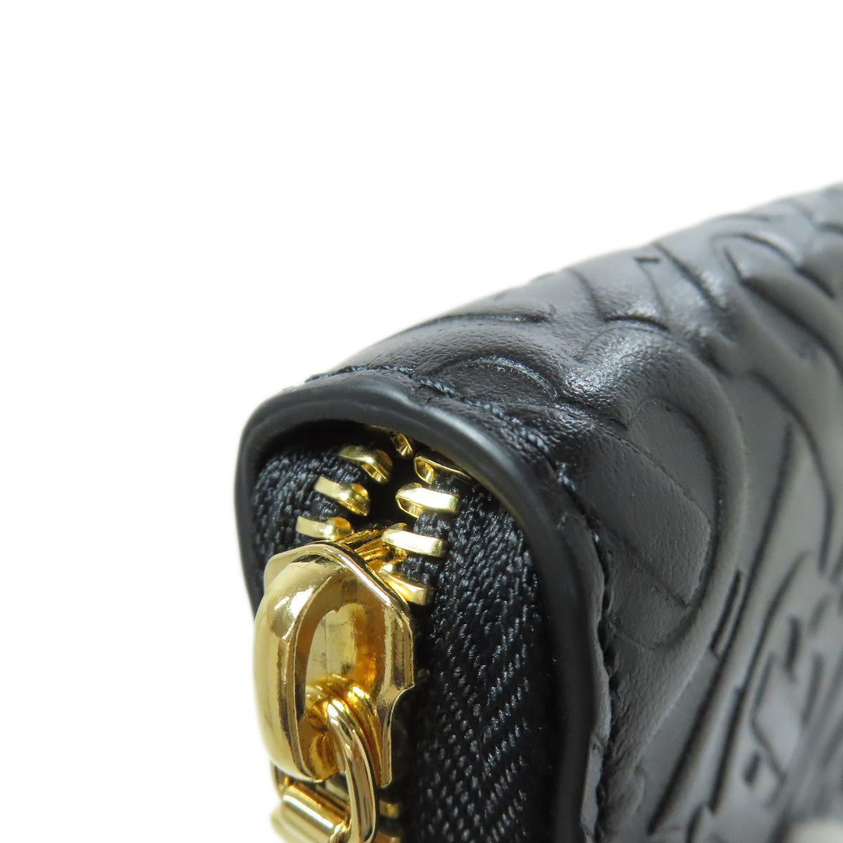 BURBERRY Long Wallet Purse leather black logo