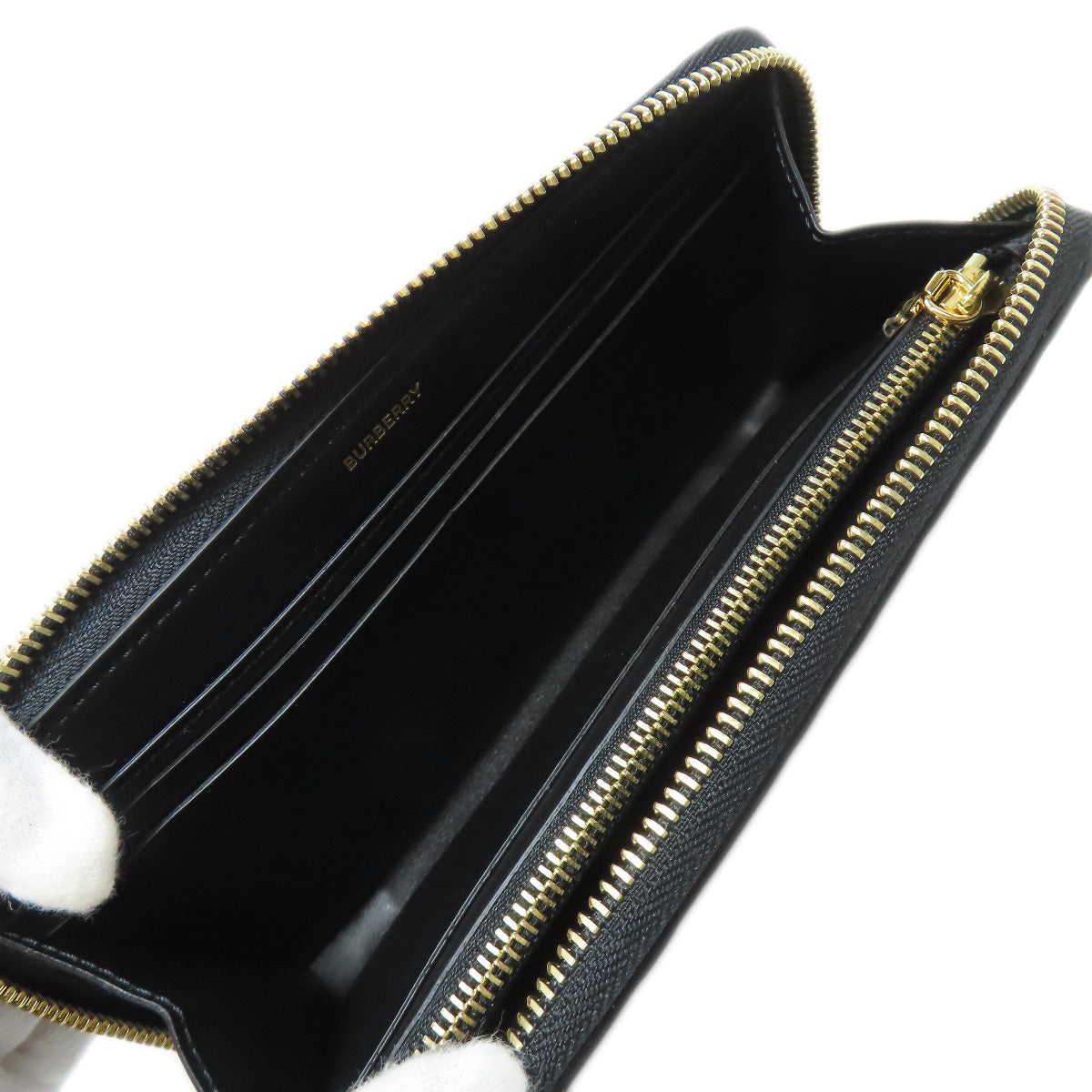 BURBERRY Long Wallet Purse leather black logo