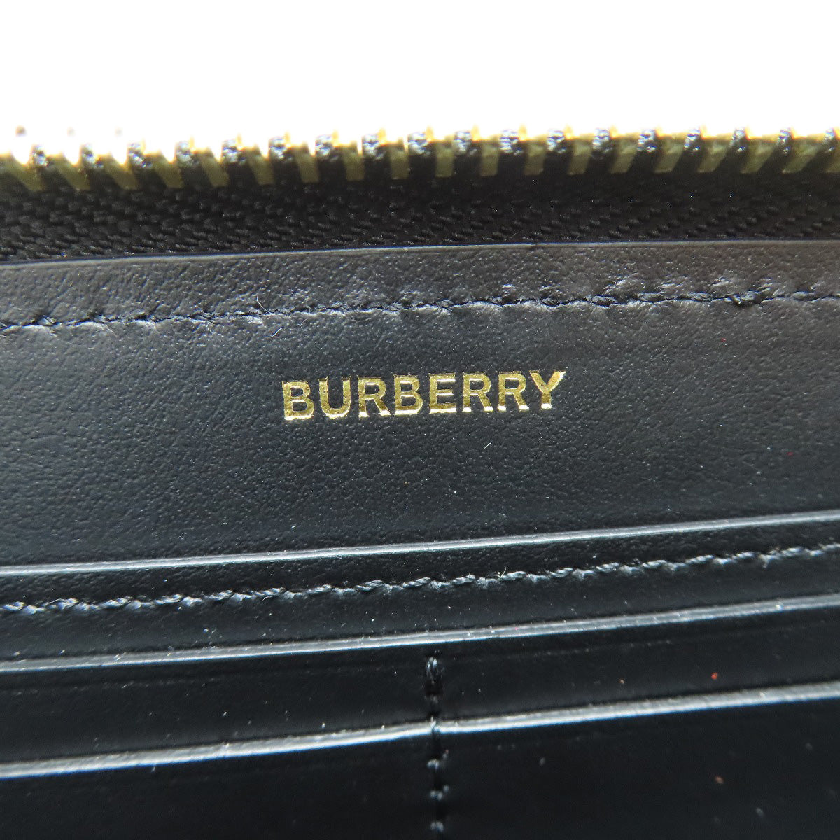 BURBERRY Long Wallet Purse leather black logo