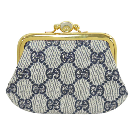 GUCCI Accessory pouch Calfskin gray GG Clasp Wallet