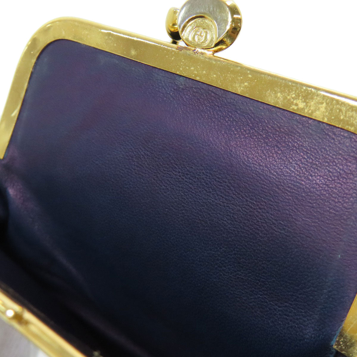 GUCCI Accessory pouch Calfskin gray GG Clasp Wallet